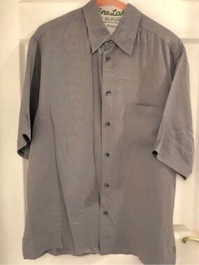 Murano Men's Short-Sleeve Button-Down Shirt — Gray